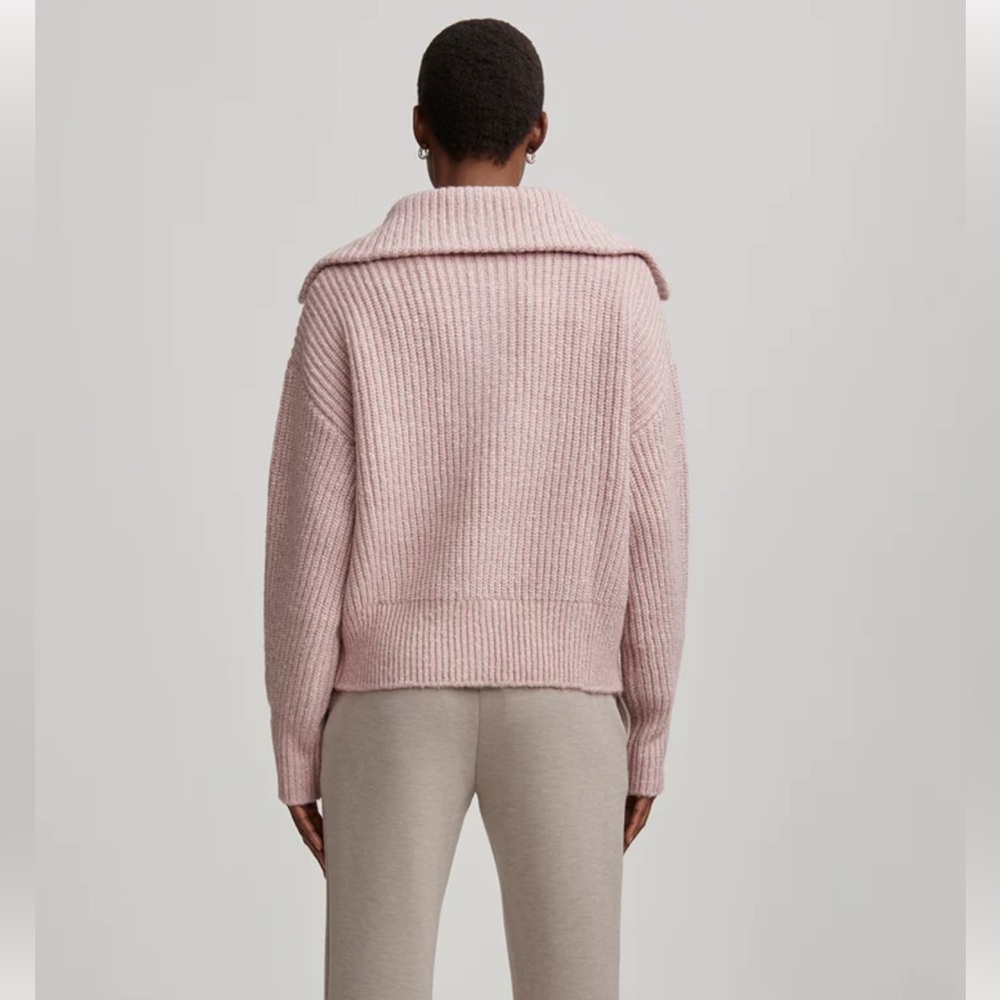 VARLEY Sweater Pink Peverel/Ribbed-Knit Button SZ M - Picture 4 of 12